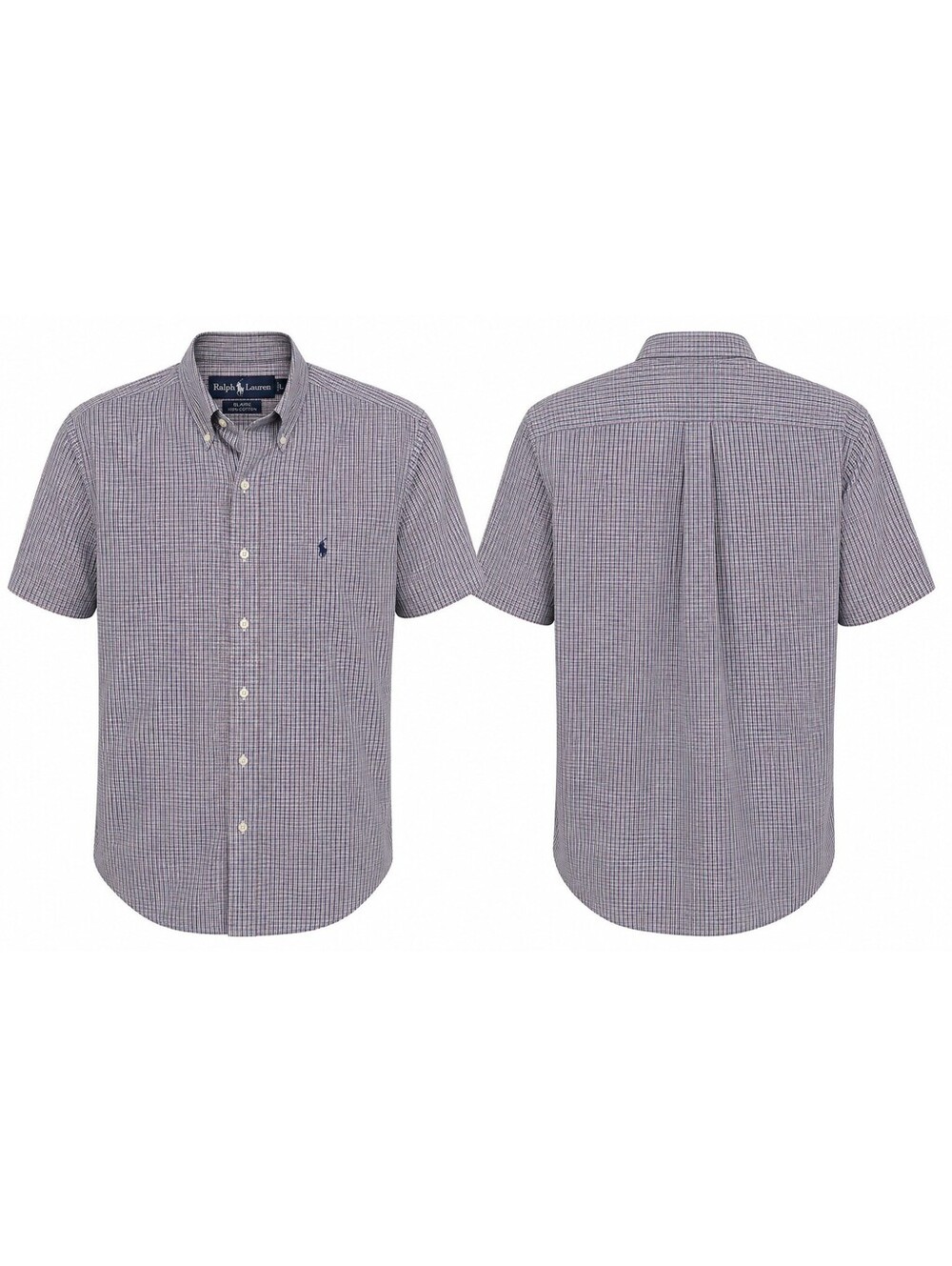 Ralph Lauren Blake Men's L Checkered Short Sleeve Button-Down Cotton Shirt